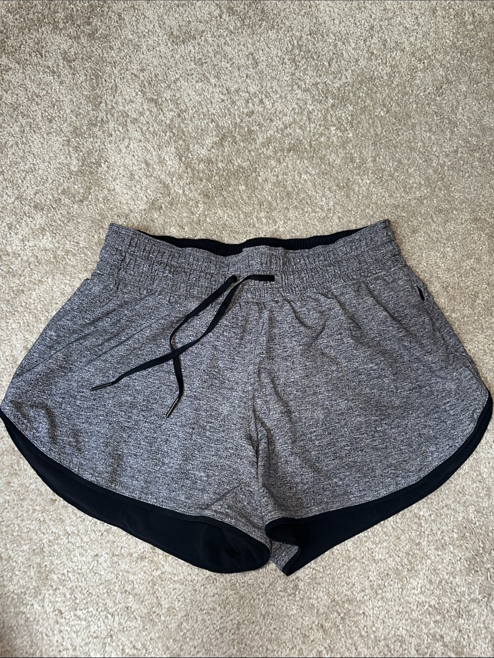 lululemon athletica Gray Athletic Shorts with Black Trim